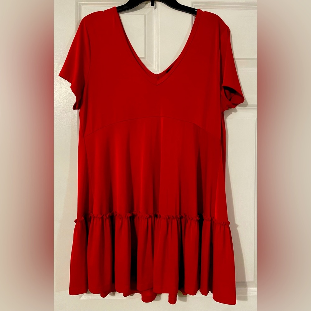 Red tunic dress